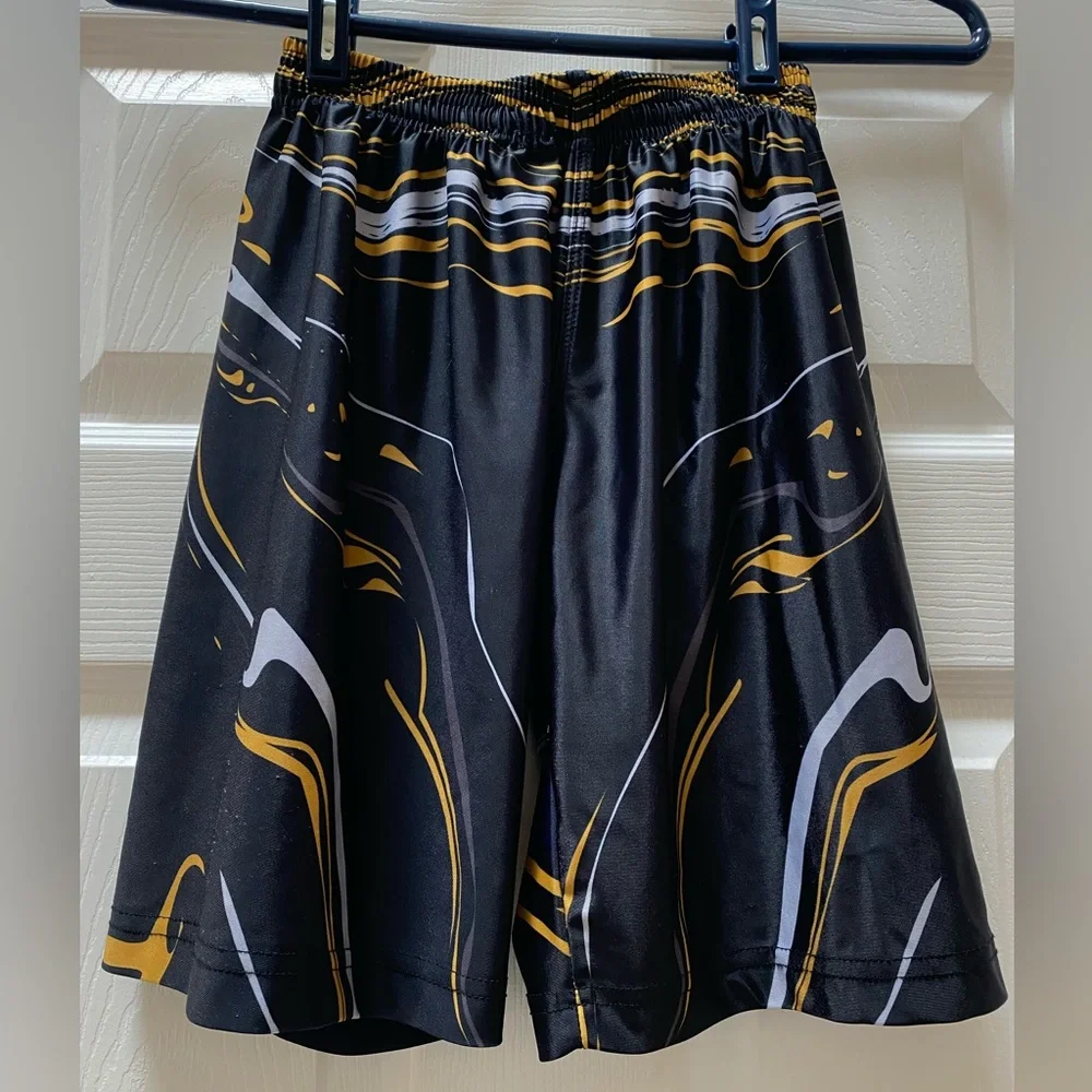 Black, Gold, and Gray Shorts, Size Youth Large